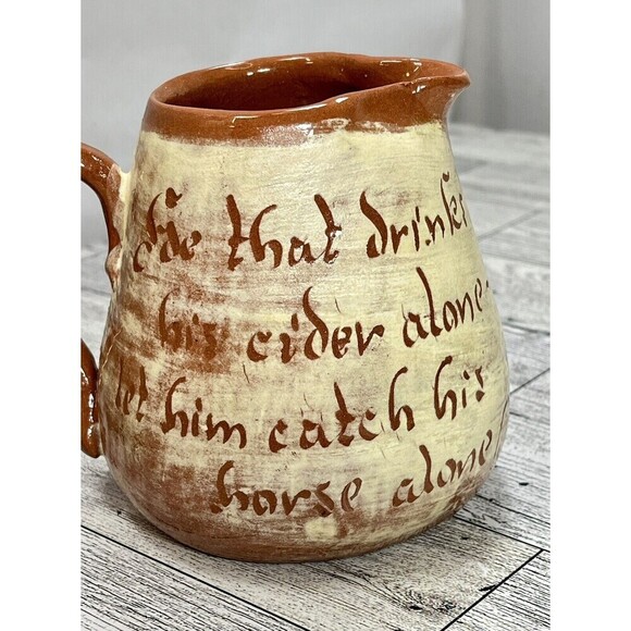 Wilder Redware CREAMER & SUGAR BOWL WITH LID Modern Farmhouse*Tiny Flaw Boho - Picture 3 of 16